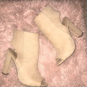 Nude Peep Toe Booties